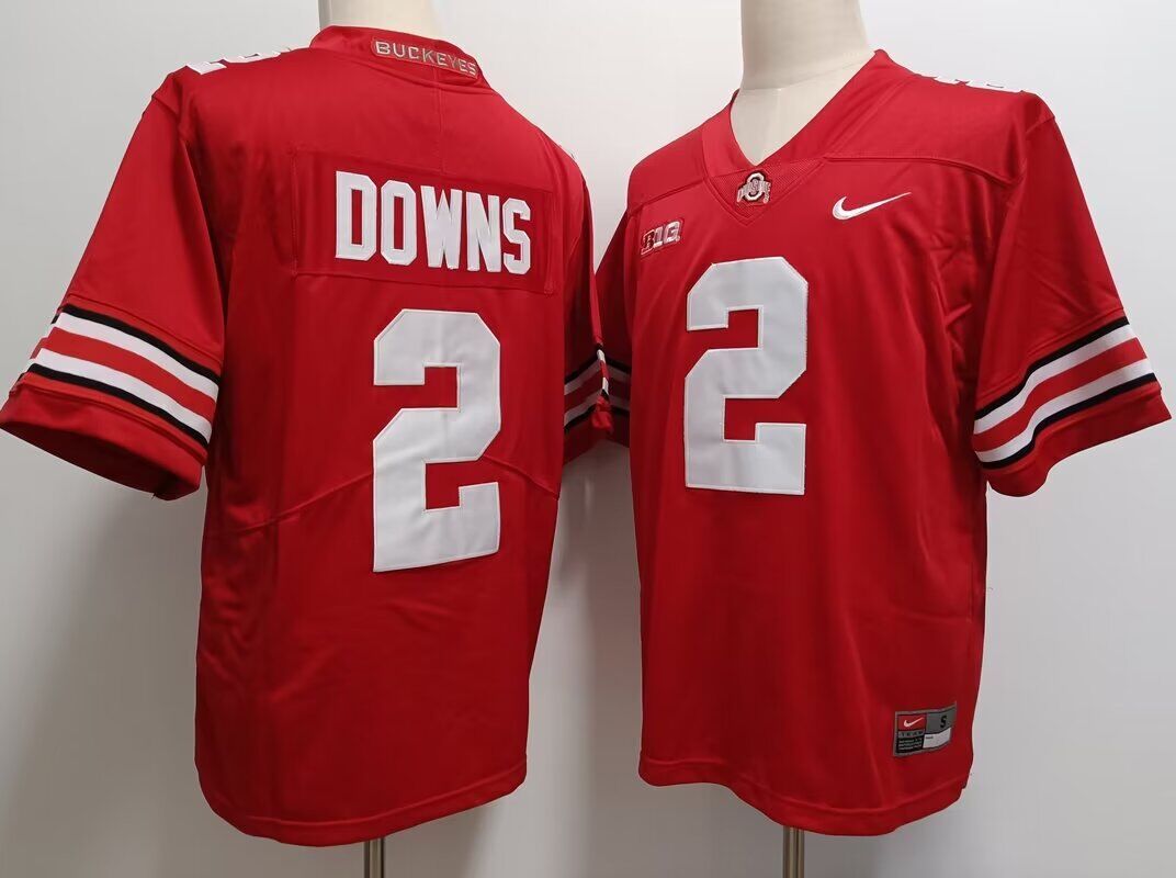 NCAA Men Ohio State Buckeyes #2 Caleb Downs red  Nike jerseys